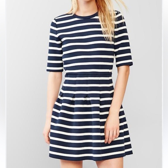 [US6]GAP Navy and White Striped Mini Dress - Picture 1 of 12